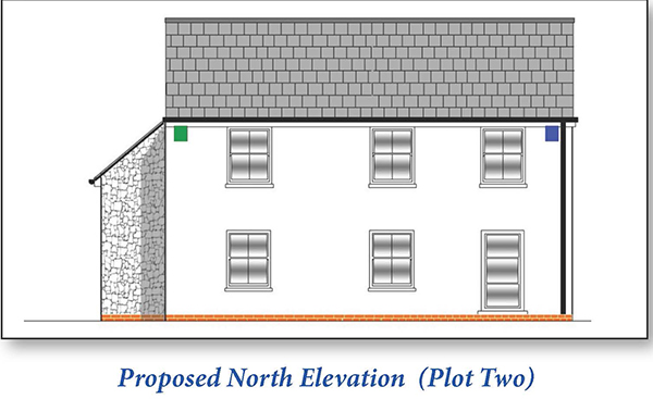 Lot: 41 - LAND WITH PLANNING FOR TWO DWELLINGS - Proposed North Elevation - Plot Two)